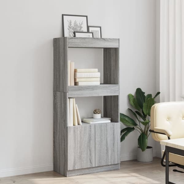 vidaXL Highboard grå sonoma 63x33x140 cm konstruert tre