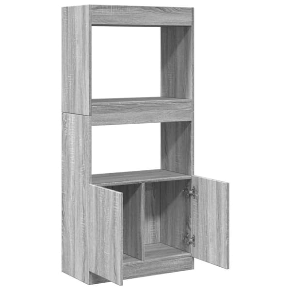 vidaXL Highboard grå sonoma 63x33x140 cm konstruert tre