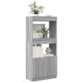 Miniatyrbilde 2 av 11: vidaXL Highboard grå sonoma 63x33x140 cm konstruert tre