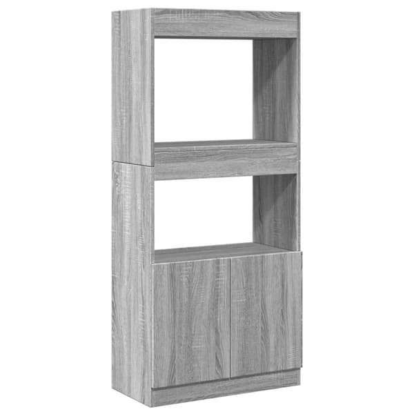 vidaXL Highboard grå sonoma 63x33x140 cm konstruert tre