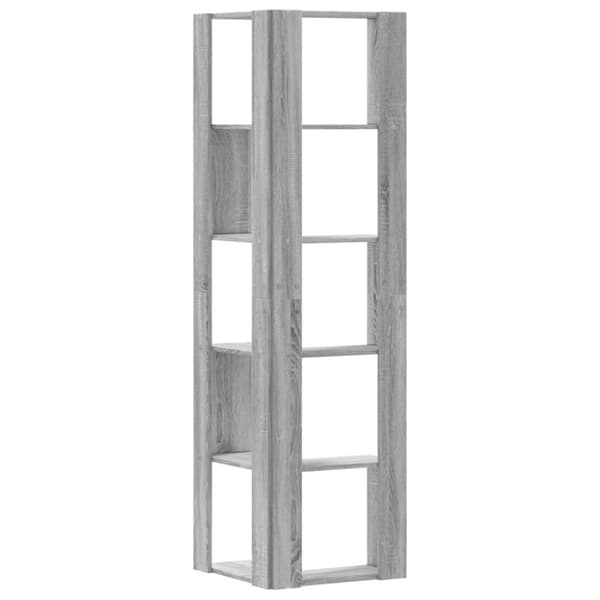 vidaXL bogreol til hjørne 80x30x154 cm 5 hylder konstrueret træ