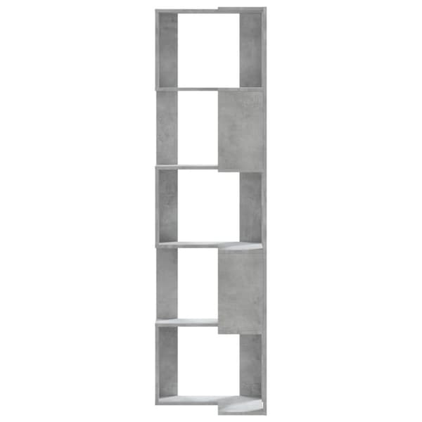vidaXL bogreol til hjørne 50x50x179cm 5hylder konstrueret træ betongrå