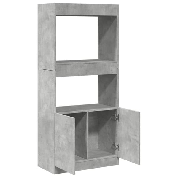 vidaXL højskab 63x33x140 cm konstrueret træ betongrå