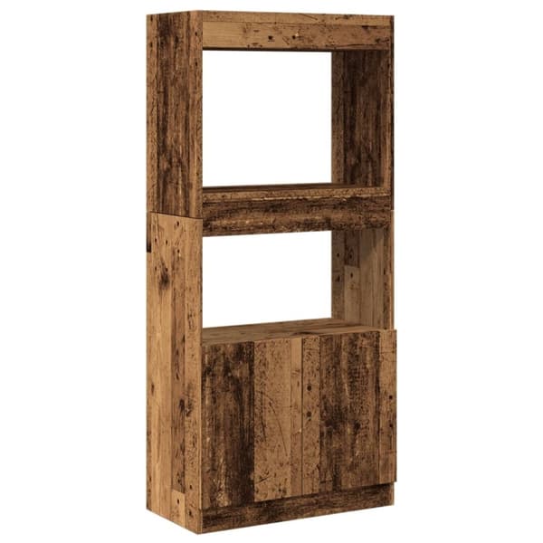 vidaXL højskab 63x33x140 cm konstrueret træ antikt træ