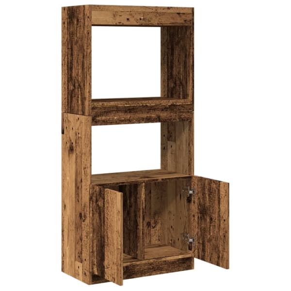 vidaXL højskab 63x33x140 cm konstrueret træ antikt træ