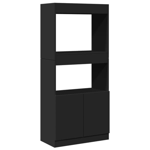 vidaXL skab 63x33x140 cm konstrueret træ sort