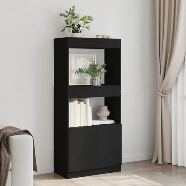 vidaXL skab 63x33x140 cm konstrueret træ sort