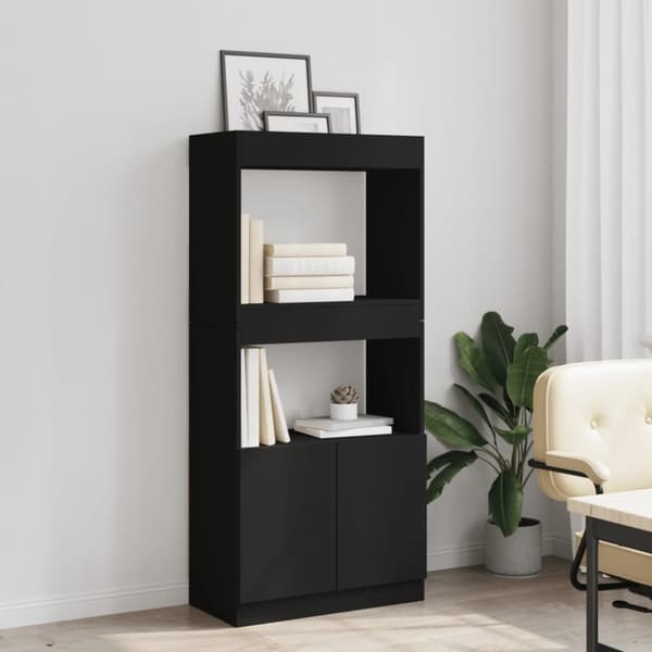 vidaXL skab 63x33x140 cm konstrueret træ sort