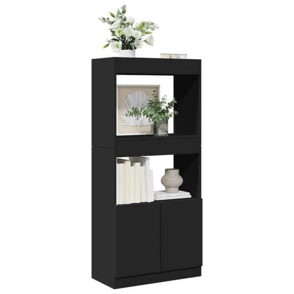 vidaXL skab 63x33x140 cm konstrueret træ sort