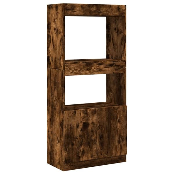 vidaXL højskab 63x33x140 cm konstrueret træ røget egetræsfarve