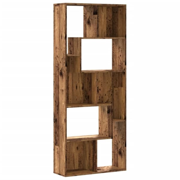 vidaXL bogreol 67x24x161 cm konstrueret træ antikt træ