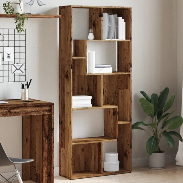 vidaXL bogreol 67x24x161 cm konstrueret træ antikt træ