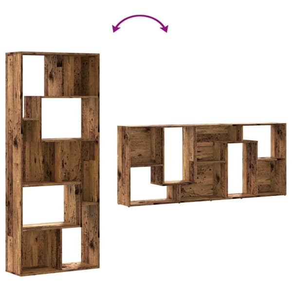 vidaXL bogreol 67x24x161 cm konstrueret træ antikt træ