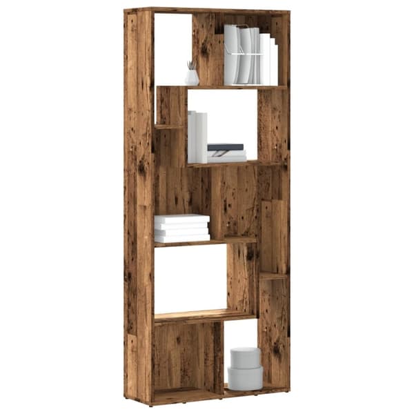 vidaXL bogreol 67x24x161 cm konstrueret træ antikt træ