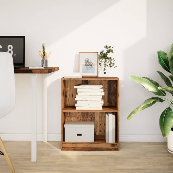 vidaXL bogreol 60x24x76 cm konstrueret træ antikt træ