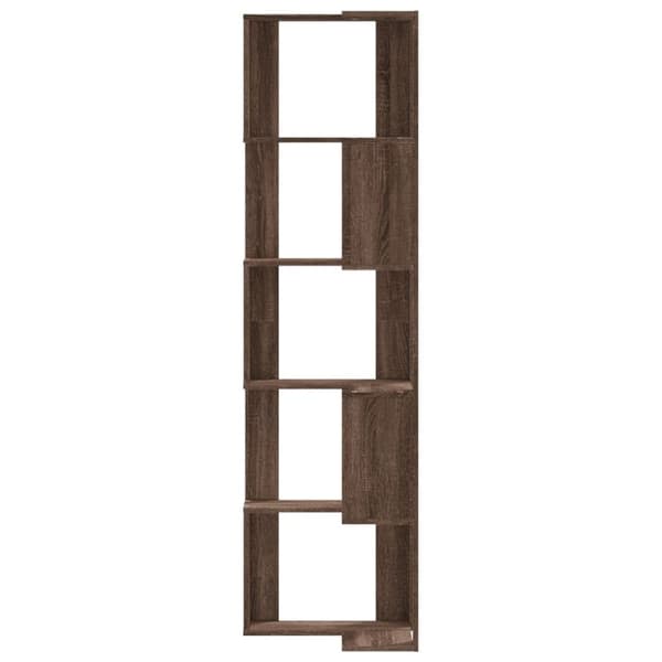 vidaXL bogreol til hjørne 50x50x179cm 5hylder konstrueret træ brunt eg
