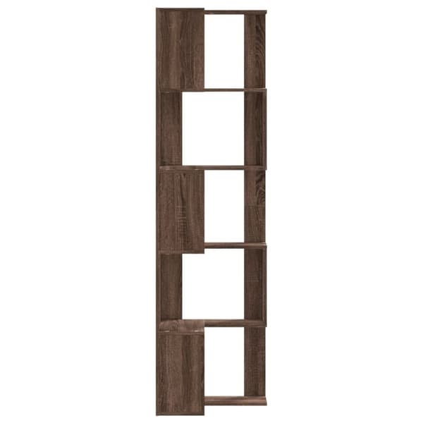 vidaXL bogreol til hjørne 50x50x179cm 5hylder konstrueret træ brunt eg