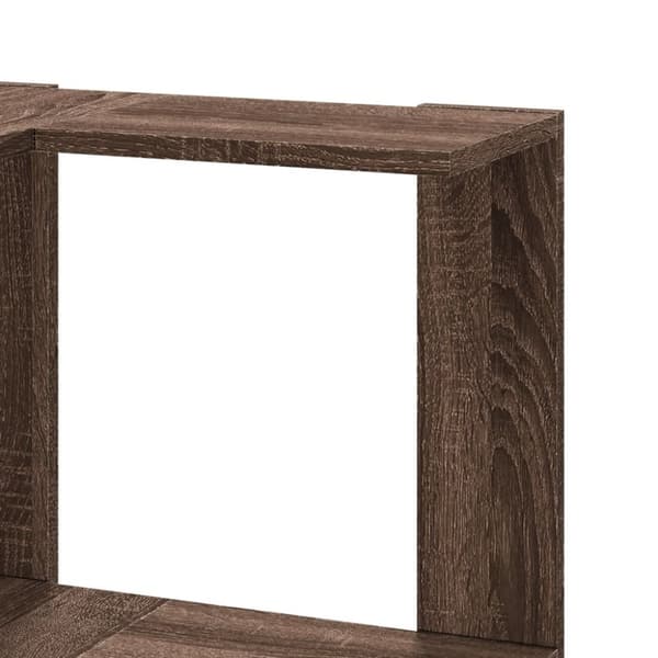 vidaXL bogreol til hjørne 50x50x179cm 5hylder konstrueret træ brunt eg