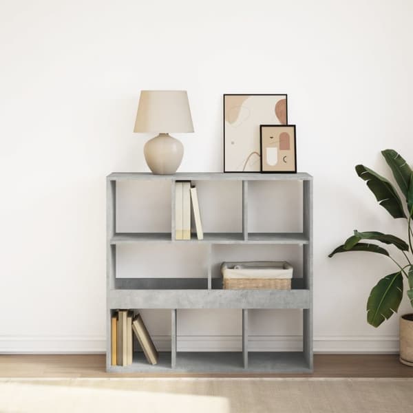 vidaXL Kirjahylly/tilanjakaja betoninharmaa 100x33x94,5 cm