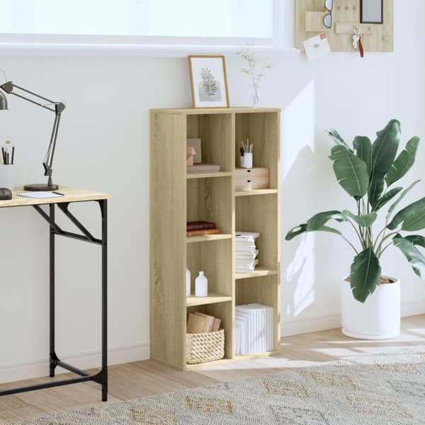 vidaXL Bokhylle sonoma eik 50x25x105 cm konstruert tre