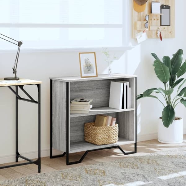 vidaXL Bokhylle grå sonoma 80x31x74,5 cm konstruert tre