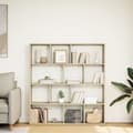 Miniatyrbilde 4 av 11: vidaXL Bokhylle sonoma eik 132x29x141,5 cm konstruert tre