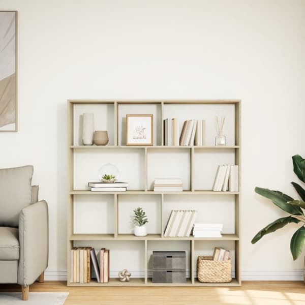 vidaXL Bokhylle sonoma eik 132x29x141,5 cm konstruert tre