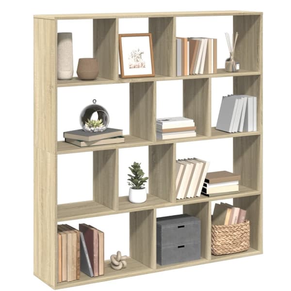 vidaXL Bokhylle sonoma eik 132x29x141,5 cm konstruert tre