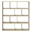 Miniatyrbilde 6 av 11: vidaXL Bokhylle sonoma eik 132x29x141,5 cm konstruert tre