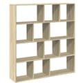 Miniatyrbilde 8 av 11: vidaXL Bokhylle sonoma eik 132x29x141,5 cm konstruert tre