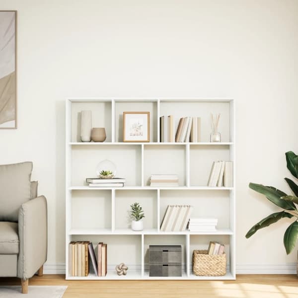 vidaXL Bokhylle hvit 132x29x141,5 cm konstruert tre