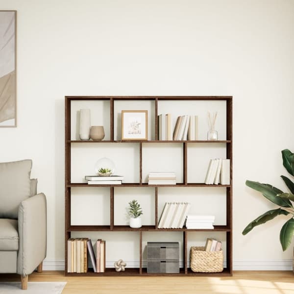 vidaXL Bokhylle brun eik 132x29x141,5 cm konstruert tre
