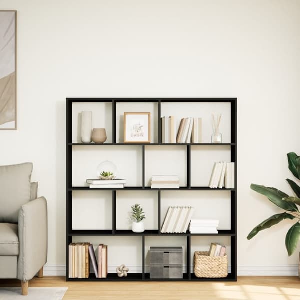 vidaXL Bokhylla svart 132x29x141,5 cm konstruerat trä