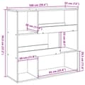 Miniatyrbilde 10 av 11: vidaXL Romdeler grå sonoma 100x33x94,5 cm konstruert tre