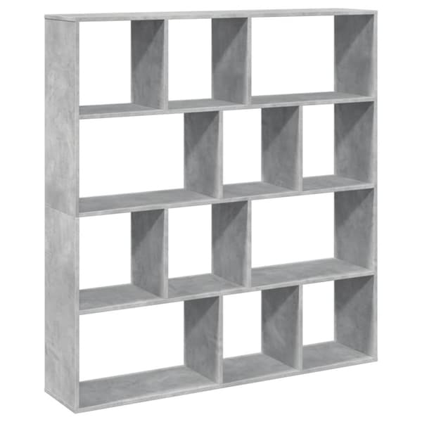 vidaXL Kirjahylly betoninharmaa 132x29x141,5 cm lastulevy