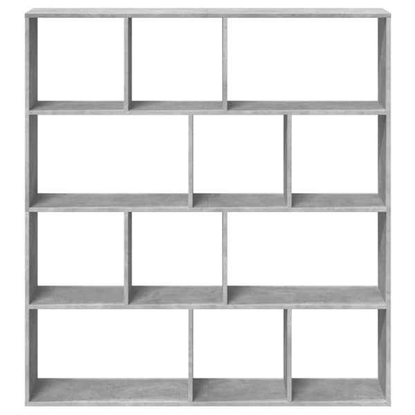 vidaXL Kirjahylly betoninharmaa 132x29x141,5 cm lastulevy