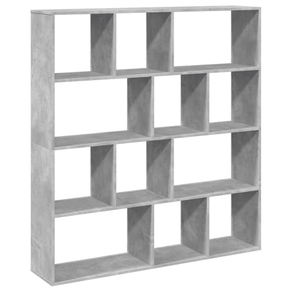 vidaXL Kirjahylly betoninharmaa 132x29x141,5 cm lastulevy