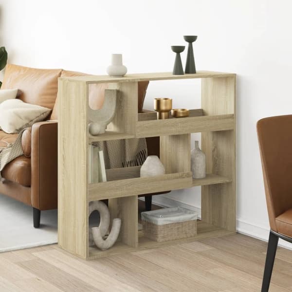 vidaXL rumdeler 100x33x94,5 cm konstrueret træ sonoma-eg