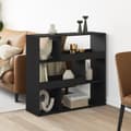 Miniatyrbillede 2 af 11: vidaXL rumdeler 100x33x94,5 cm konstrueret træ sort