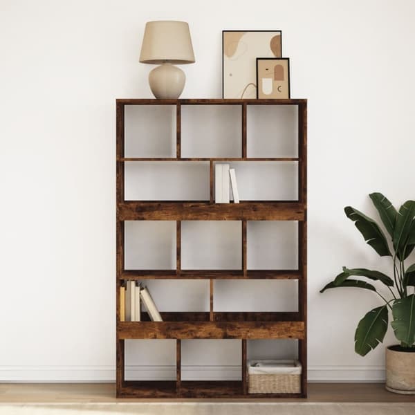 vidaXL bogreol 100x33x156,5 cm konstrueret træ røget egetræsfarve