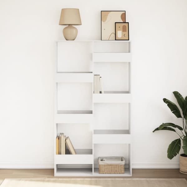 vidaXL Bokhylle hvit 100x33x175 cm konstruert tre