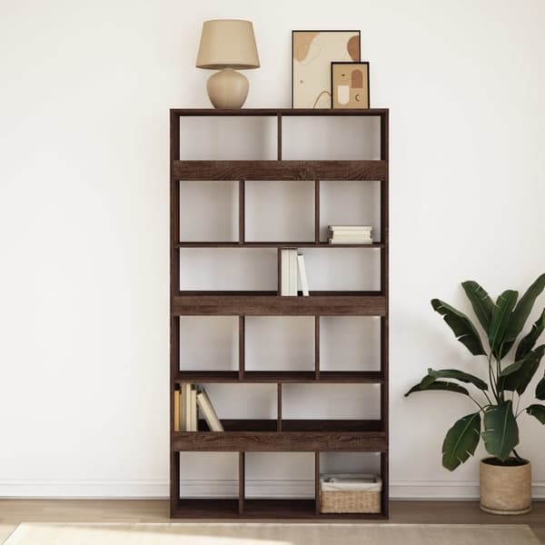 vidaXL bogreol 100x33x187,5 cm konstrueret træ brun egetræsfarve