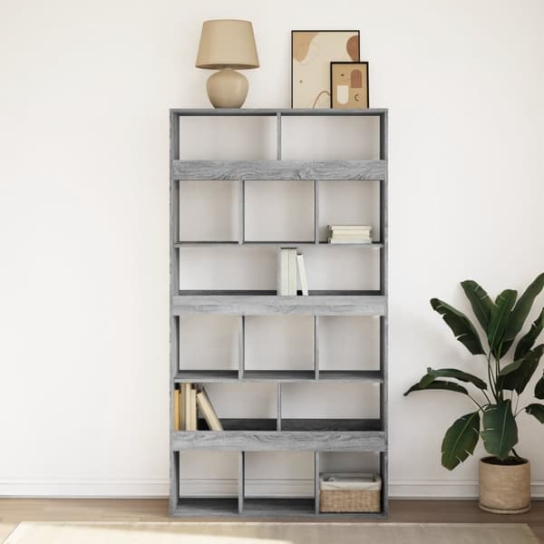 vidaXL bogreol 100x33x187,5 cm konstrueret træ grå sonoma-eg