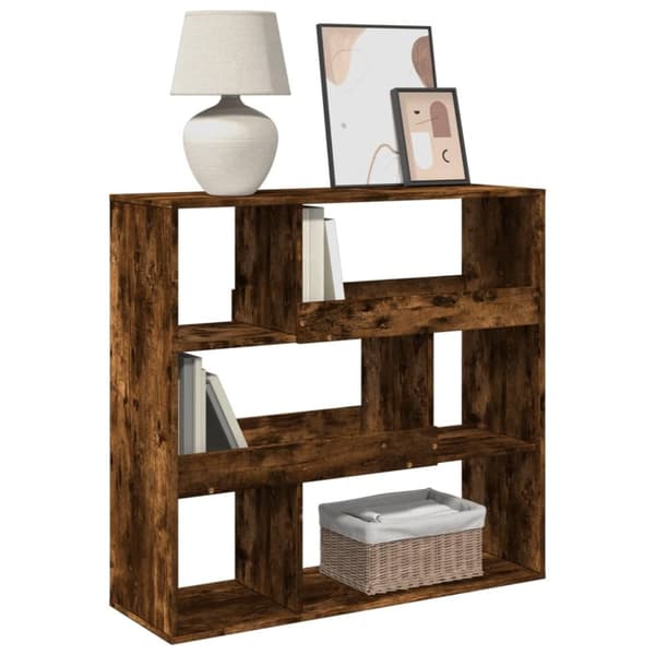 vidaXL rumdeler 100x33x94,5 cm konstrueret træ røget egetræsfarve