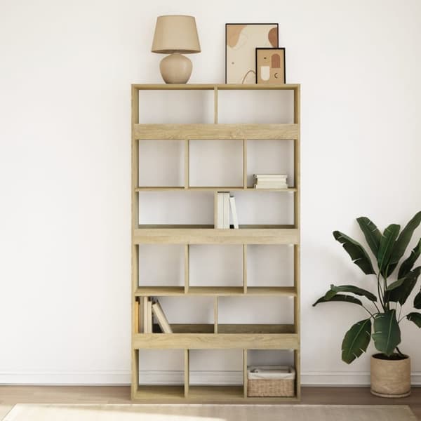 vidaXL Bokhylle sonoma eik 100x33x187,5 cm konstruert tre