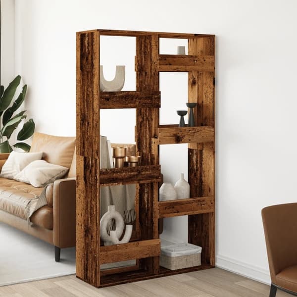 vidaXL rumdeler 100x33x175 cm konstrueret træ antikt træ