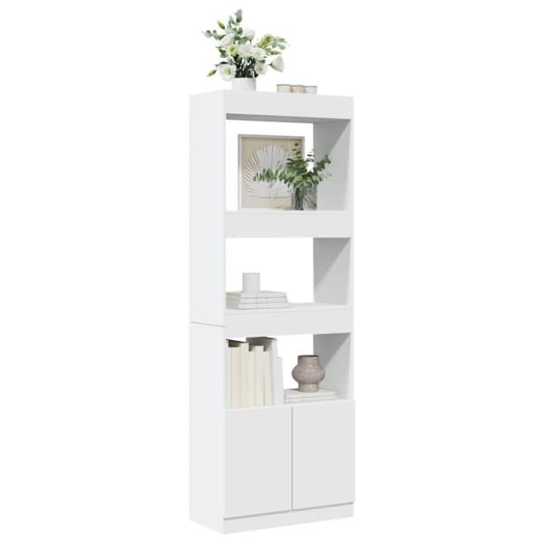 vidaXL højskab 63x33x180 cm konstrueret træ hvid
