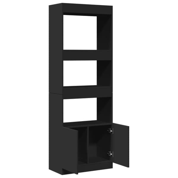 vidaXL Highboard svart 63x33x180 cm konstruert tre