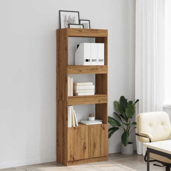 vidaXL Highboard artisan eik 63x33x180 cm konstruert tre
