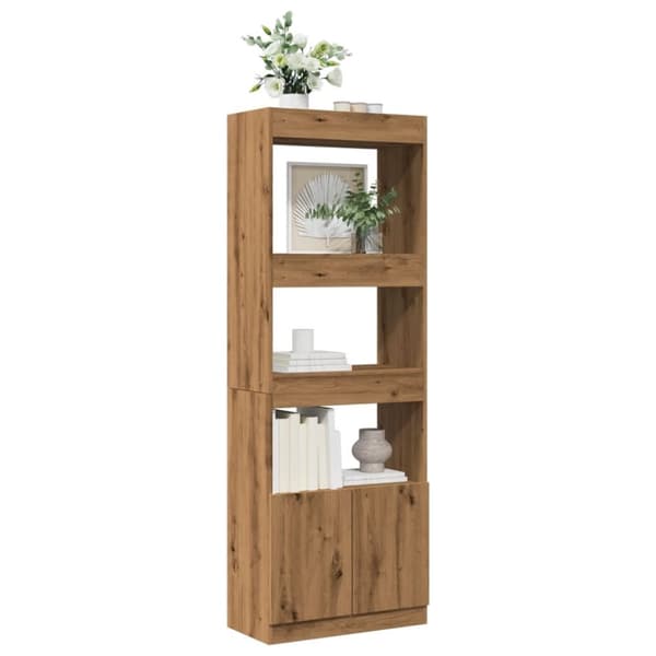 vidaXL Highboard artisan eik 63x33x180 cm konstruert tre